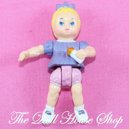 Playskool Dollhouse Nursery Blonde Baby Girl Doll Figure Purple Pink-Toys & Hobbies:Preschool Toys & Pretend Play:Playskool-Playskool-Baby,Blonde Hair,Dollhouse,Dolls,Green,Nursery Room,Playskool Dollhouse,Used-The Dollhouse Shop