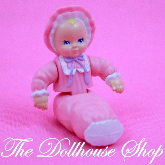 Playskool Dollhouse Twin Baby Girl Doll Figure for Loving Family Nursery-Toys & Hobbies:Preschool Toys & Pretend Play:Playskool-Playskool-Baby,Dollhouse,Dolls,Pink,Playskool Dollhouse,Used-The Dollhouse Shop