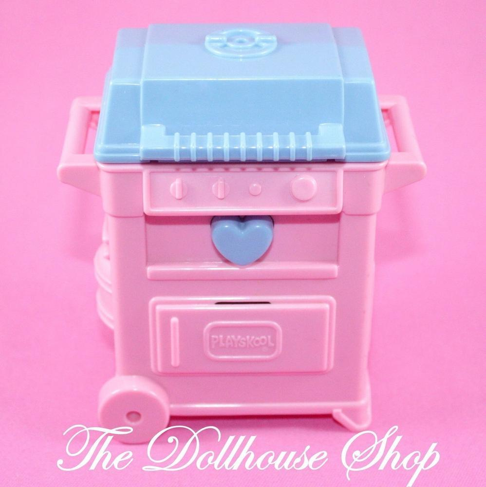 Playskool Play Around Dollhouse Pink Blue Sizzle Sounds Grill Barbecue BBQ-Toys & Hobbies:Preschool Toys & Pretend Play:Playskool-Playskool-Backyard Fun,Dollhouse,Outdoor Furniture,Playskool Dollhouse,Used-The Dollhouse Shop