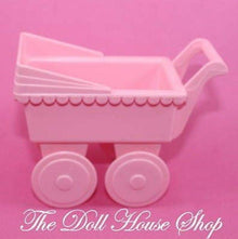 Playskool for Fisher Price Dollhouse Nursery Pink Baby Doll Pram Stroller-Dollhouse-Playskool-Baby,Dollhouse,Nursery Room,Pink,Playskool,Playskool Dollhouse,Used-Playskool Dollhouse pink stroller for baby dolls! Perfect for park walks, gently used, from The Dollhouse Shop. Great for creative pretend play fun!-The Dollhouse Shop