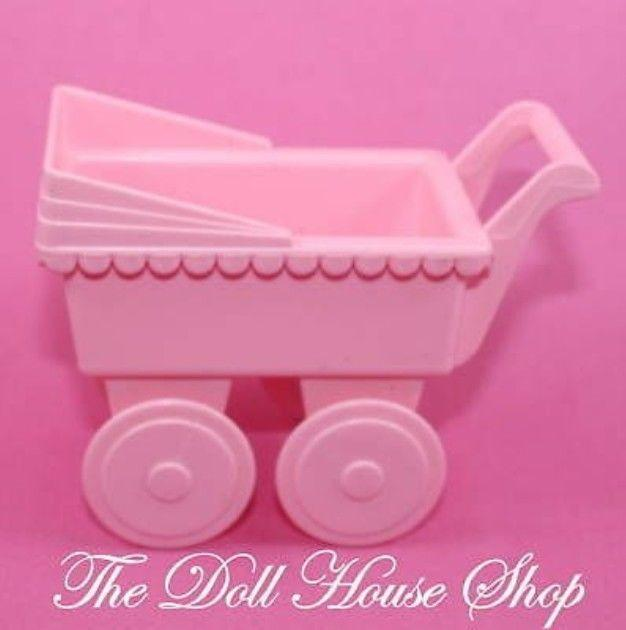 Playskool for Fisher Price Dollhouse Nursery Pink Baby Doll Pram Stroller-Dollhouse-Playskool-Baby,Dollhouse,Nursery Room,Pink,Playskool Dollhouse,Used-Playskool Dollhouse Nursery Pram / Stroller / Buggy for your dollhouse baby Fisher Price Loving Family Dollhouse dream my first mrs goodbee caring corners -The Dollhouse Shop