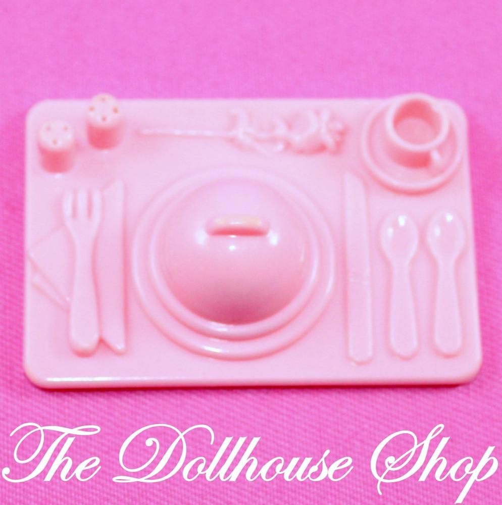 Playskool for Fisher Price Loving Family Dollhouse Pink Dinner Kitchen Food Tray-Toys & Hobbies:Preschool Toys & Pretend Play:Playskool-Playskool-Dollhouse,Food Accessories,Pink,Playskool Dollhouse,Used-The Dollhouse Shop