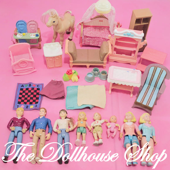 CLEARANCE Fisher Price Loving Family Dollhouse Doll People furniture lot g