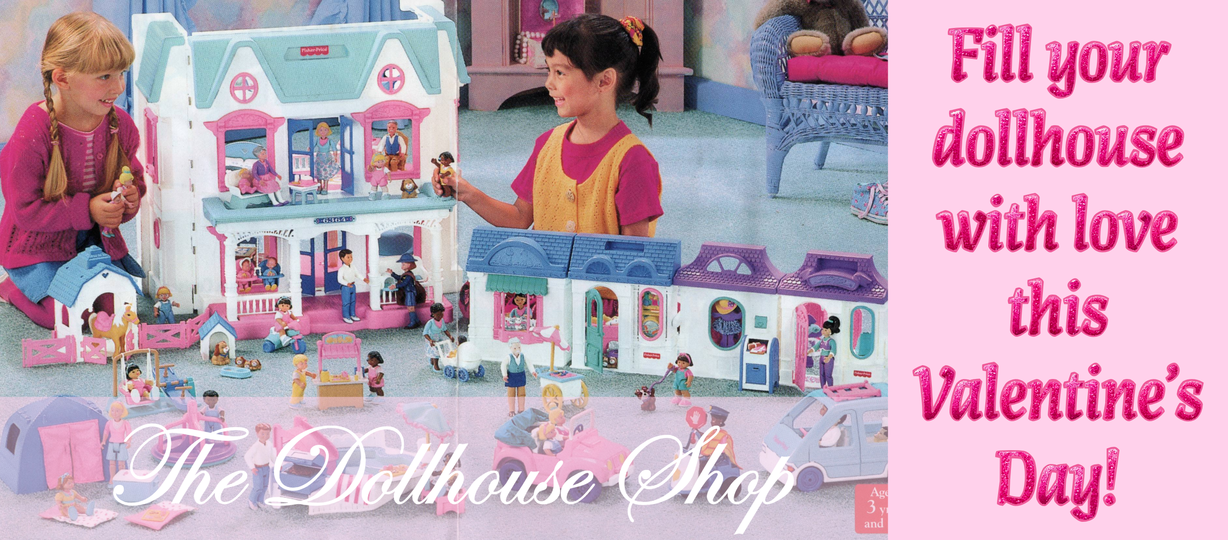 Fill your dollhouse with love this valentines day. Children playing with fisher price dream dollhouse. 