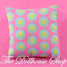 Barbie Dollhouse Pink Green Circles Cushion Throw Pillow Living Room-The Dollhouse Shop