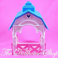 Fisher Price Dream Dollhouse Loving Family Wide Horse Pony Stable Blue roof Pink Gate-The Dollhouse Shop