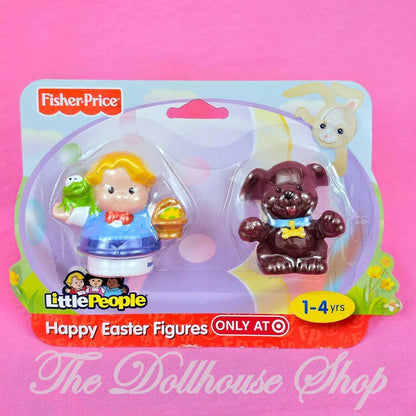 Fisher Price Little People Boy Eddie Brown Puppy Happy Easter Figures-The Dollhouse Shop