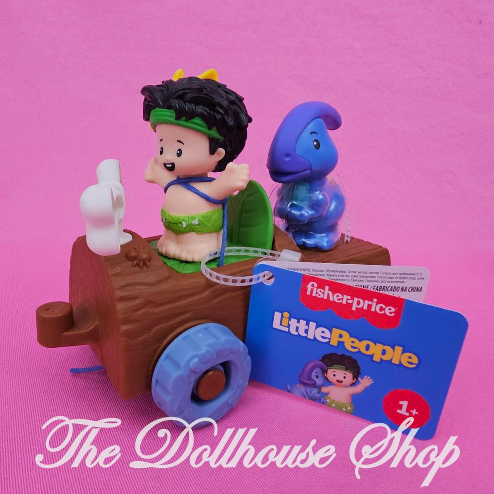 Fisher Price Little People Dinosaur Parade Log Car and boy figure-The Dollhouse Shop
