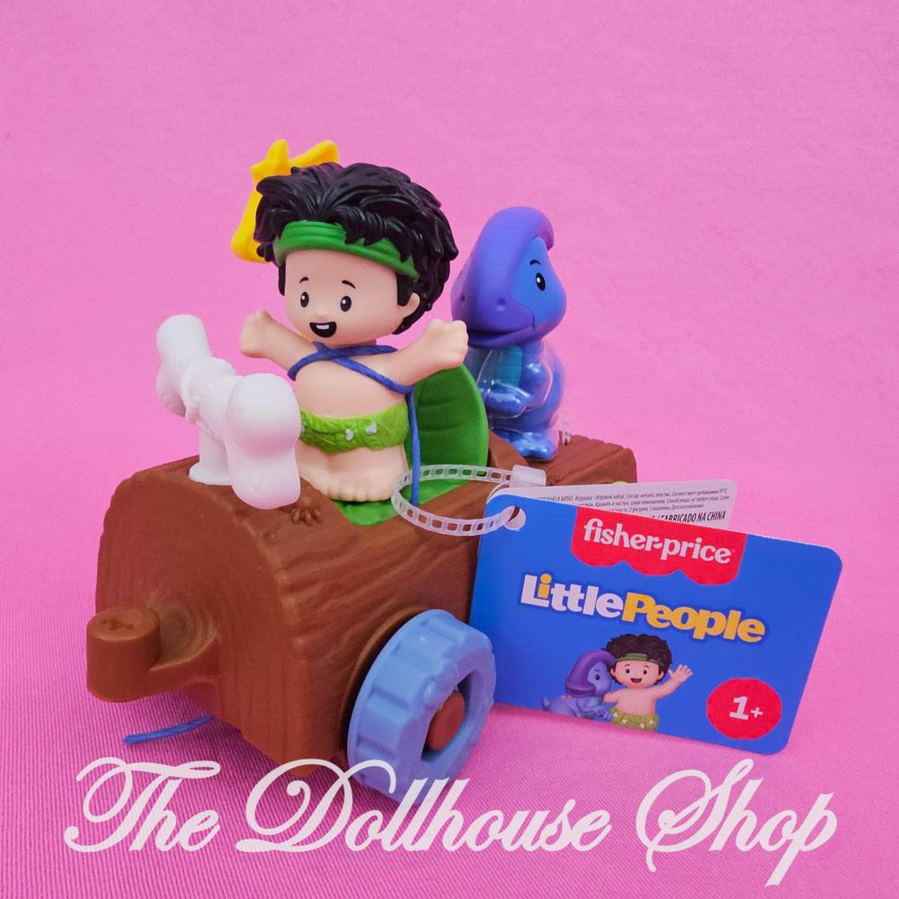 Fisher Price Little People Dinosaur Parade Log Car and boy figure-The Dollhouse Shop