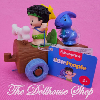 Fisher Price Little People Dinosaur Parade Log Car and boy figure-The Dollhouse Shop