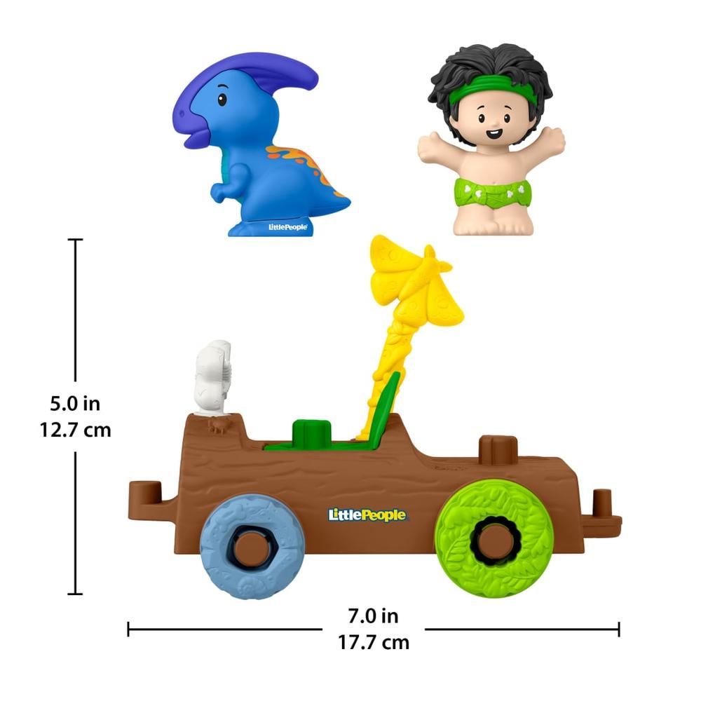 Fisher Price Little People Dinosaur Parade Log Car and boy figure-The Dollhouse Shop