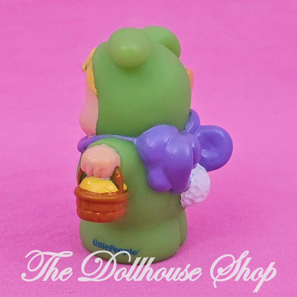 Fisher Price Little People Figure Green Bunny Costume Easter Basket Flower-The Dollhouse Shop