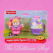 Fisher Price Little People Figure Pink Bunny Costume and Basket Happy Easter Set-The Dollhouse Shop