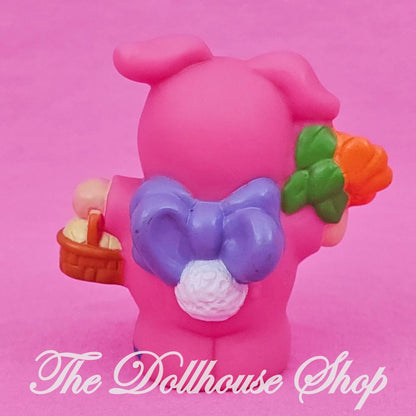 Fisher Price Little People Figure Pink Bunny Costume Easter Basket Flower-The Dollhouse Shop