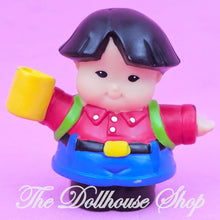 Fisher-Price Little People Neighborhood Asian Boy Back Pack Cup Red Top-The Dollhouse Shop
