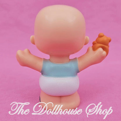 Fisher-Price Little People Nursery Blonde Baby Girl Boy Blue Bear Top-The Dollhouse Shop