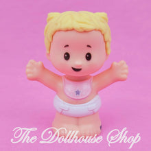 Fisher-Price Little People Nursery Blonde Pigtails Pink Baby Girl Diaper-The Dollhouse Shop