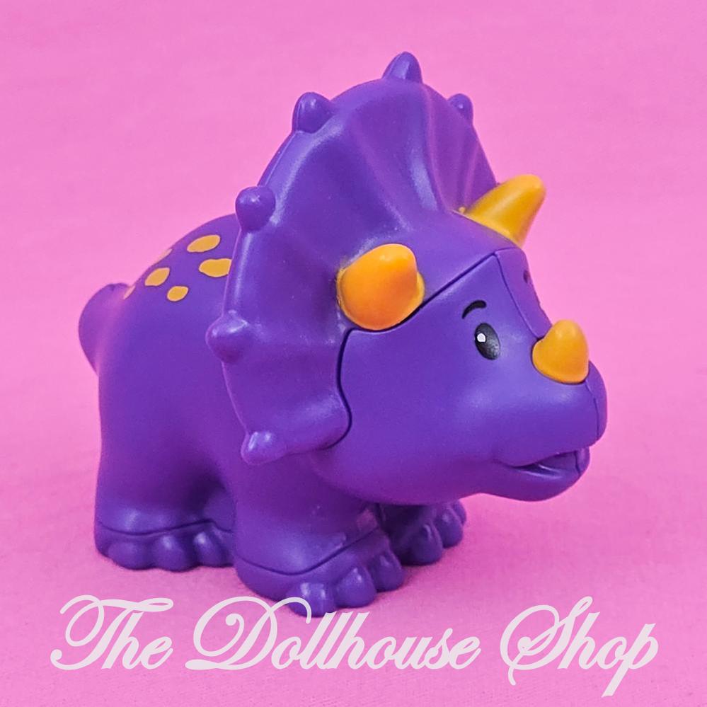 Fisher-Price Little People Purple Triceratops Dinosaur Dino-The Dollhouse Shop