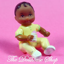 Fisher Price Loving Family African American Sweet Sounds Dollhouse Yellow Baby Doll-The Dollhouse Shop