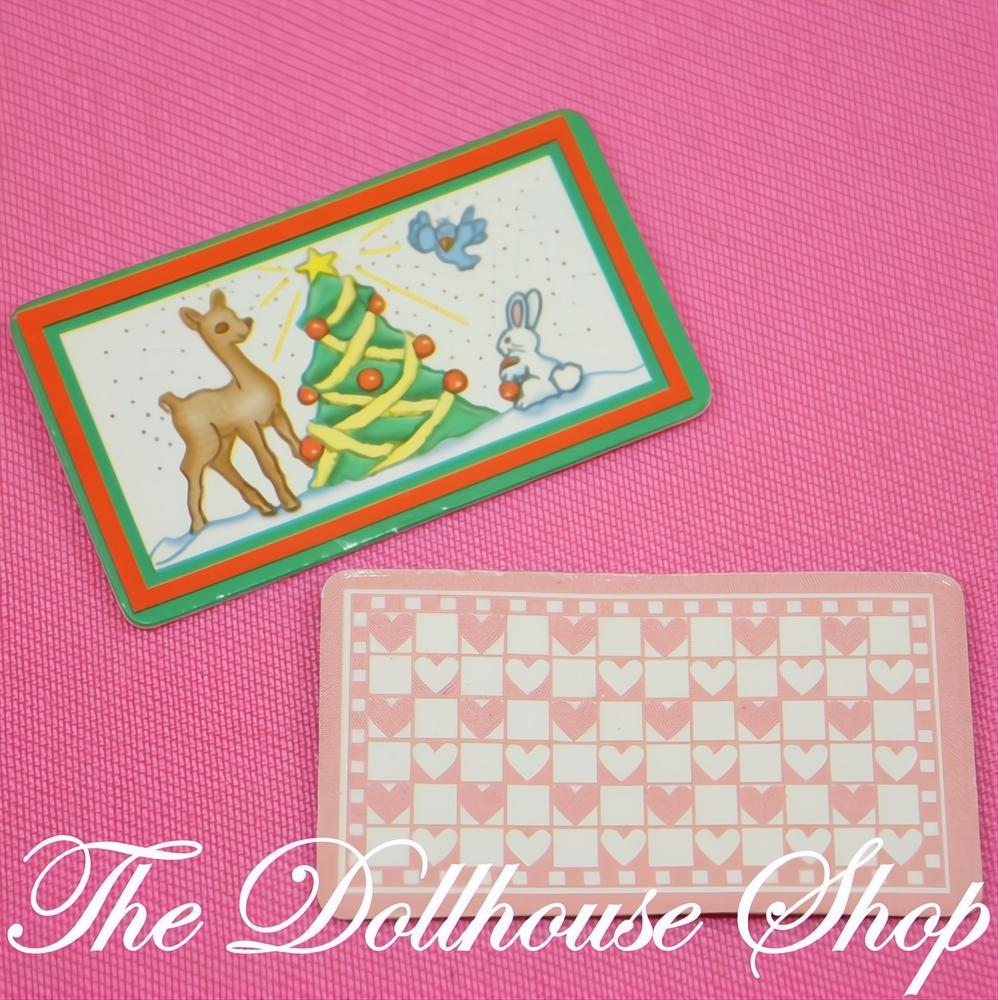 Fisher-Price Loving Family Dollhouse 2 Holidays Christmas Valentines Placemats-The Dollhouse Shop