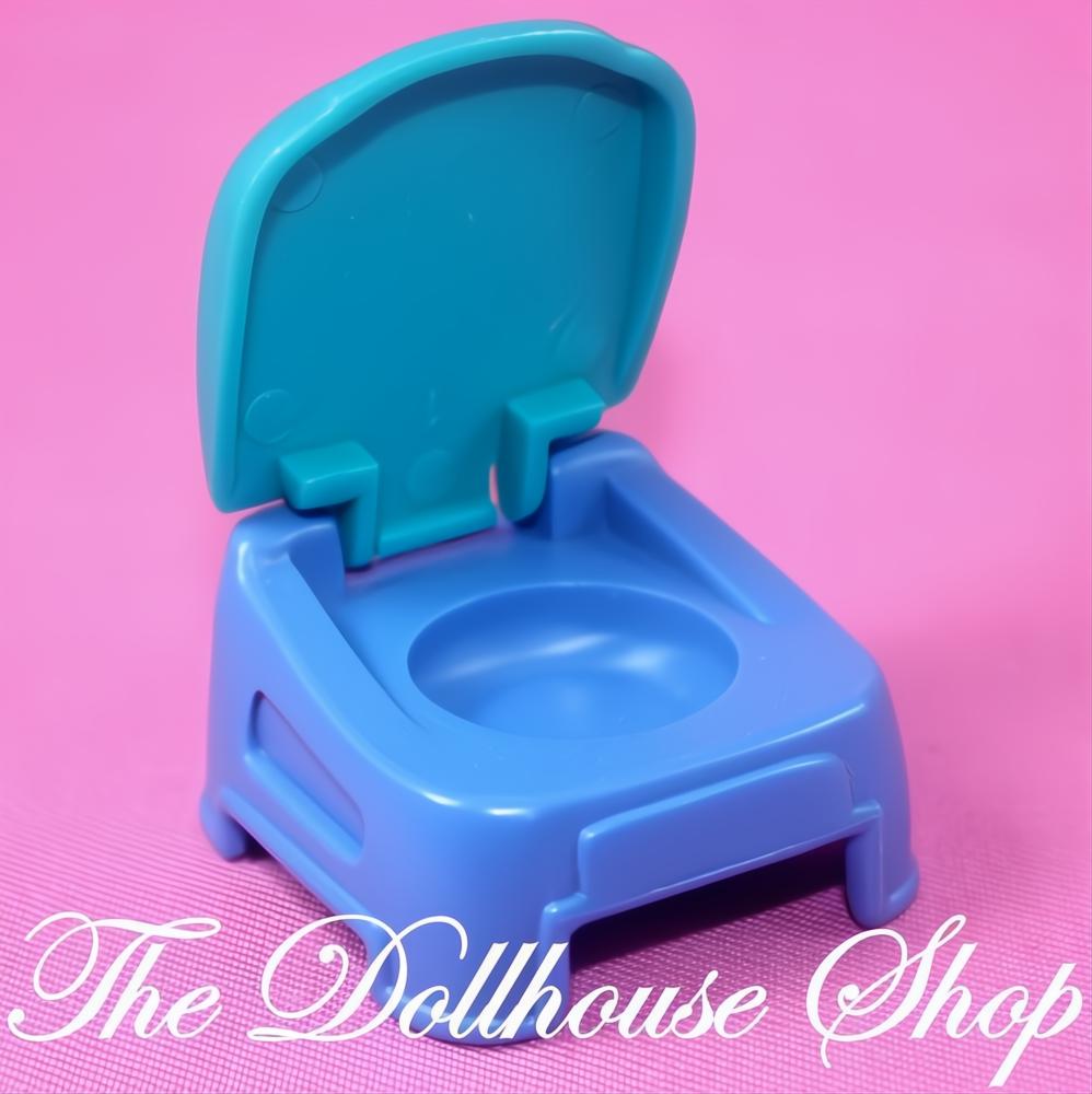 Fisher-Price Loving Family Dollhouse Bathroom Blue Green Baby Doll Potty-The Dollhouse Shop