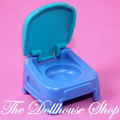 Fisher-Price Loving Family Dollhouse Bathroom Blue Green Baby Doll Potty-The Dollhouse Shop