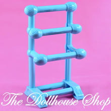 Fisher-Price Loving Family Dollhouse Bathroom Blue Towel Rack Stand-The Dollhouse Shop
