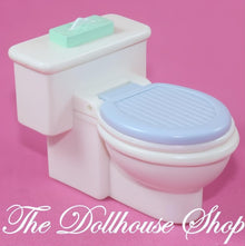 Fisher Price Loving Family Dollhouse Bathroom Blue White Doll's Toilet-The Dollhouse Shop