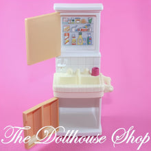 Fisher-Price Loving Family Dollhouse Bathroom Brown Vanity Sink Mirror-The Dollhouse Shop