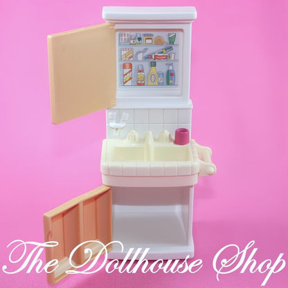 Fisher-Price Loving Family Dollhouse Bathroom Brown Vanity Sink Mirror-The Dollhouse Shop
