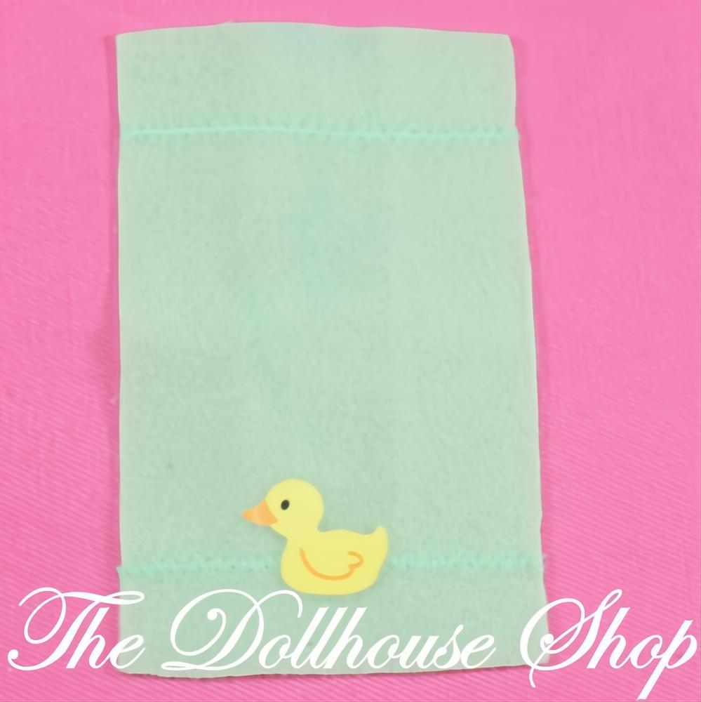 Fisher-Price Loving Family Dollhouse Bathroom Green Duck Baby Bath Towel-The Dollhouse Shop