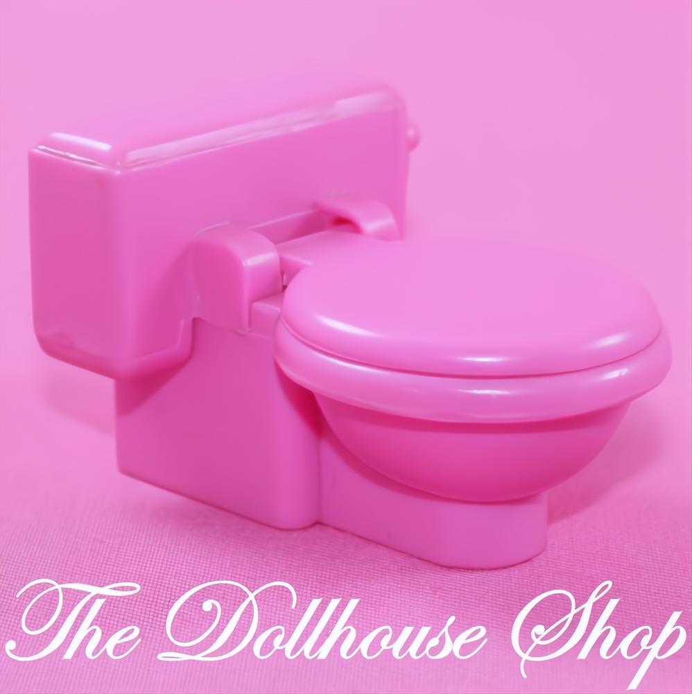Fisher-Price Loving Family Dollhouse Bathroom Pink Toilet Potty Lid-The Dollhouse Shop
