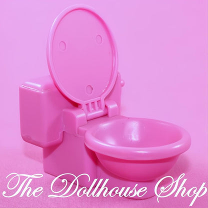 Fisher-Price Loving Family Dollhouse Bathroom Pink Toilet Potty Lid-The Dollhouse Shop