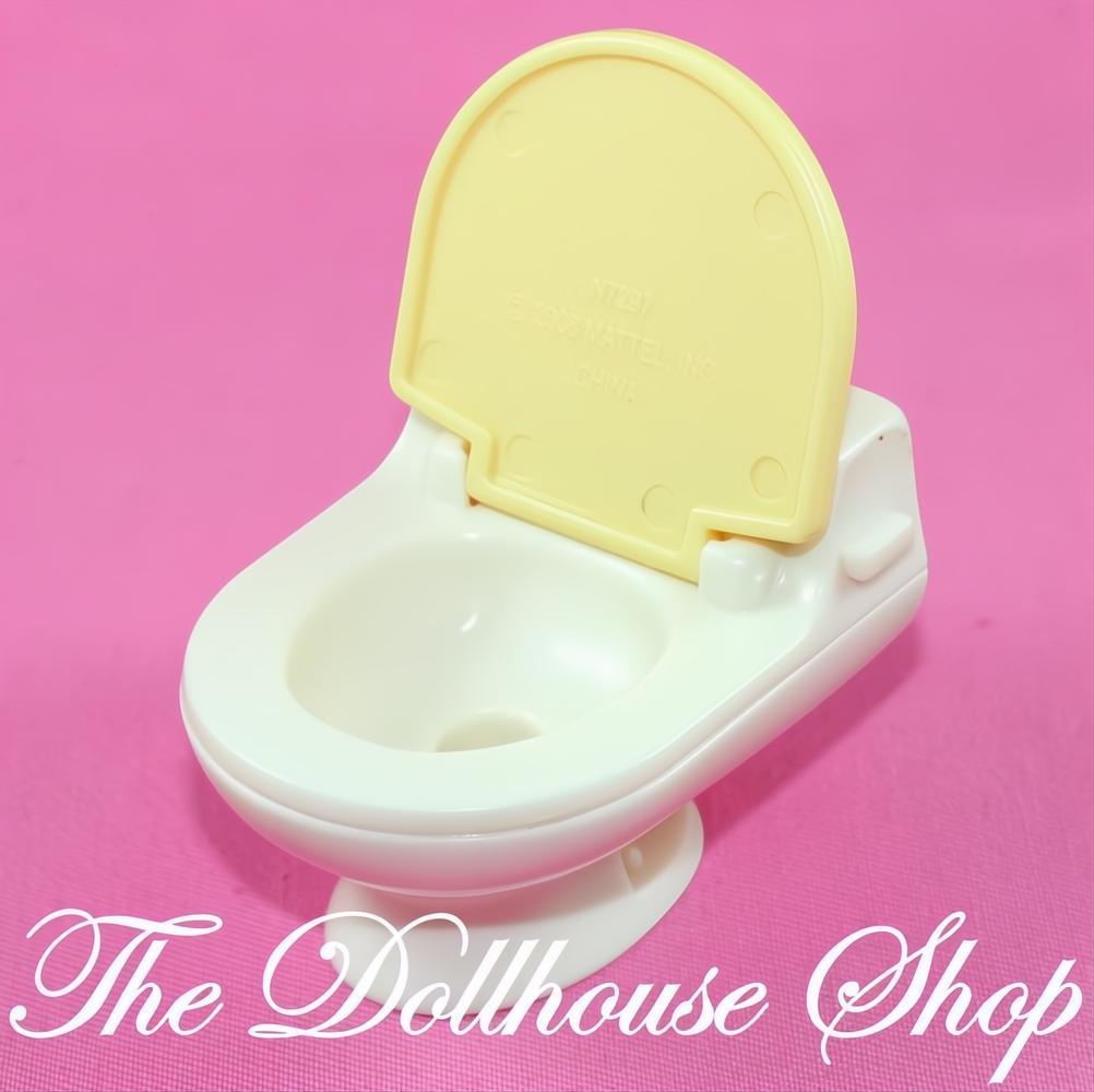 Fisher-Price Loving Family Dollhouse Bathroom Toilet Yellow Lid-The Dollhouse Shop