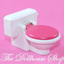 Fisher Price Loving Family Dollhouse Bathroom White Hot Pink Toilet w/ Lid-The Dollhouse Shop