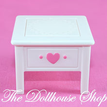 Fisher-Price Loving Family Dollhouse Bedroom White Bed Side End Table-The Dollhouse Shop