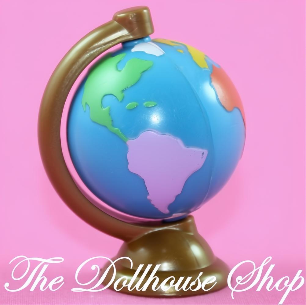Fisher-Price Loving Family Dollhouse Bedroom World Globe Atlas Office Toy-The Dollhouse Shop