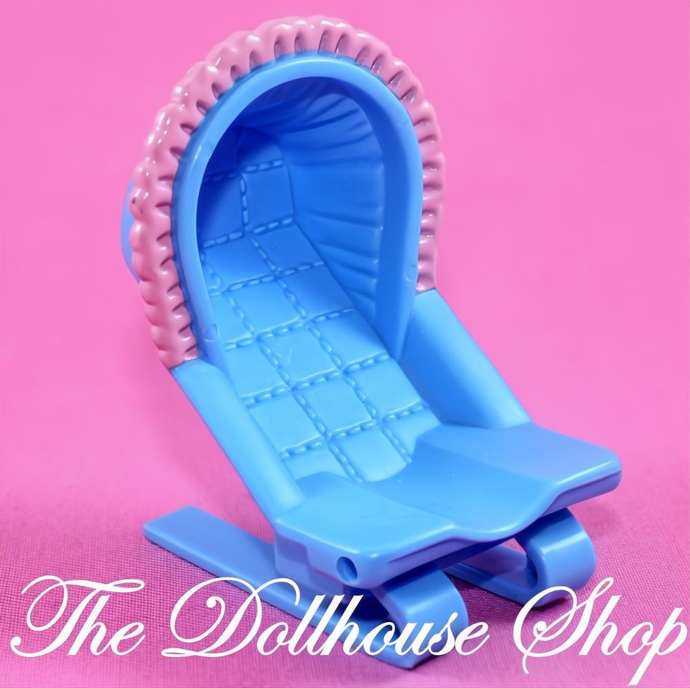 Fisher-Price Loving Family Dollhouse Blue Baby Bouncer Bouncy Seat Nursery-The Dollhouse Shop