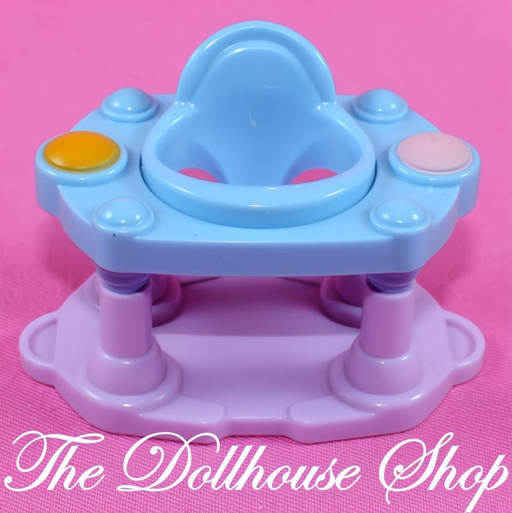 Fisher Price Loving Family Dollhouse Blue Baby Doll Exersaucer Nursery Walker-The Dollhouse Shop