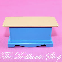 Fisher-Price Loving Family Dollhouse Blue Coffee Table Toy Box Opens-The Dollhouse Shop