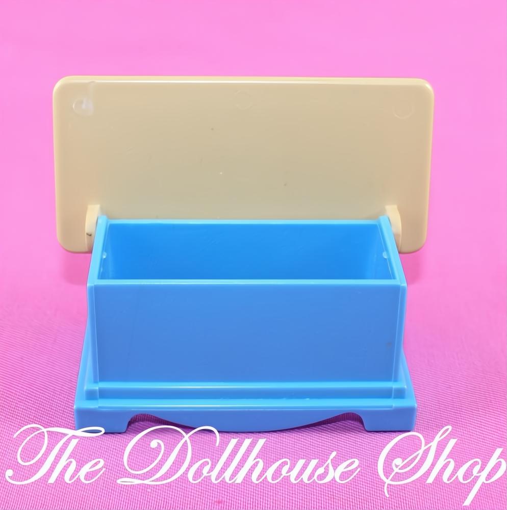 Fisher-Price Loving Family Dollhouse Blue Coffee Table Toy Box Opens-The Dollhouse Shop