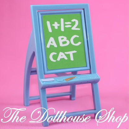 Fisher-Price Loving Family Dollhouse Blue Flip Nursery Easel Chalk Board-The Dollhouse Shop