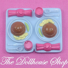 Fisher-Price Loving Family Dollhouse Blue Food Tray Plate Burgers Drinks-The Dollhouse Shop