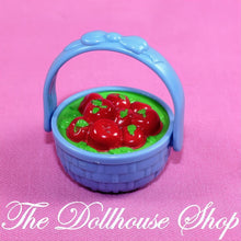 Fisher Price Loving Family Dollhouse Blue Horse Pony Food Basket Apples-The Dollhouse Shop