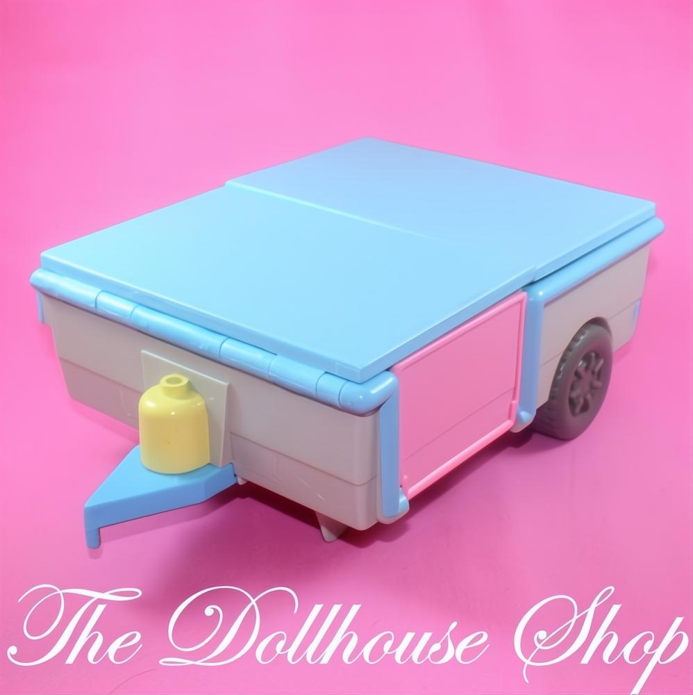 Fisher-Price Loving Family Dollhouse Blue Pop-Up Camper Trailer Canopy-The Dollhouse Shop