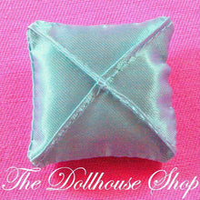 Fisher-Price Loving Family Dollhouse Blue Satin Throw Pillow Doll Cushion-The Dollhouse Shop