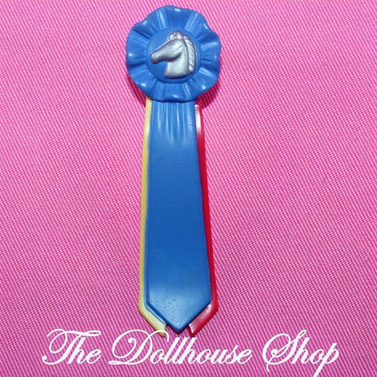 Fisher Price Loving Family Dollhouse Blue Silver Horse Pony Ribbon Stable-The Dollhouse Shop