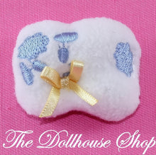 Fisher-Price Loving Family Dollhouse Blue White Baby Doll Crib Pillow Nursery-The Dollhouse Shop