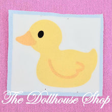 Fisher-Price Loving Family Dollhouse Blue White Bathroom Duck Floor Rug Mat-The Dollhouse Shop