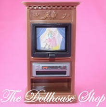 Fisher-Price Loving Family Dollhouse Brown 3 screen Flip TV Television-The Dollhouse Shop